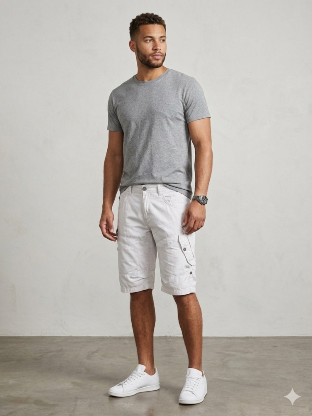 Projek Raw Men's White Cargo Shorts Size 32
